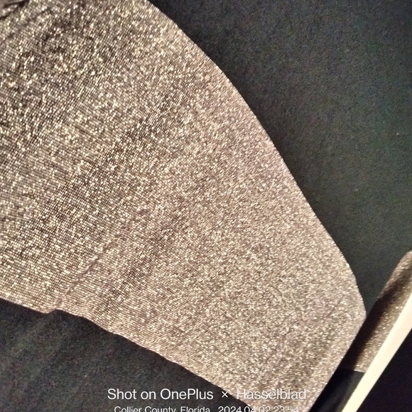 NWT Women's Blue Sage Shimmer gold/Black Stripe Stretchy Thin Mat'l - Picture 9 of 9